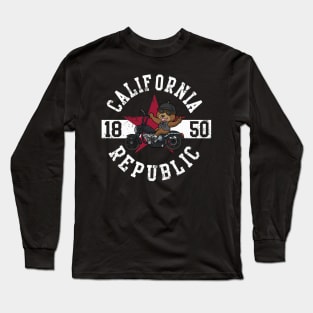 California Republic 1850 Biker Bear Motorcycle Long Sleeve T-Shirt